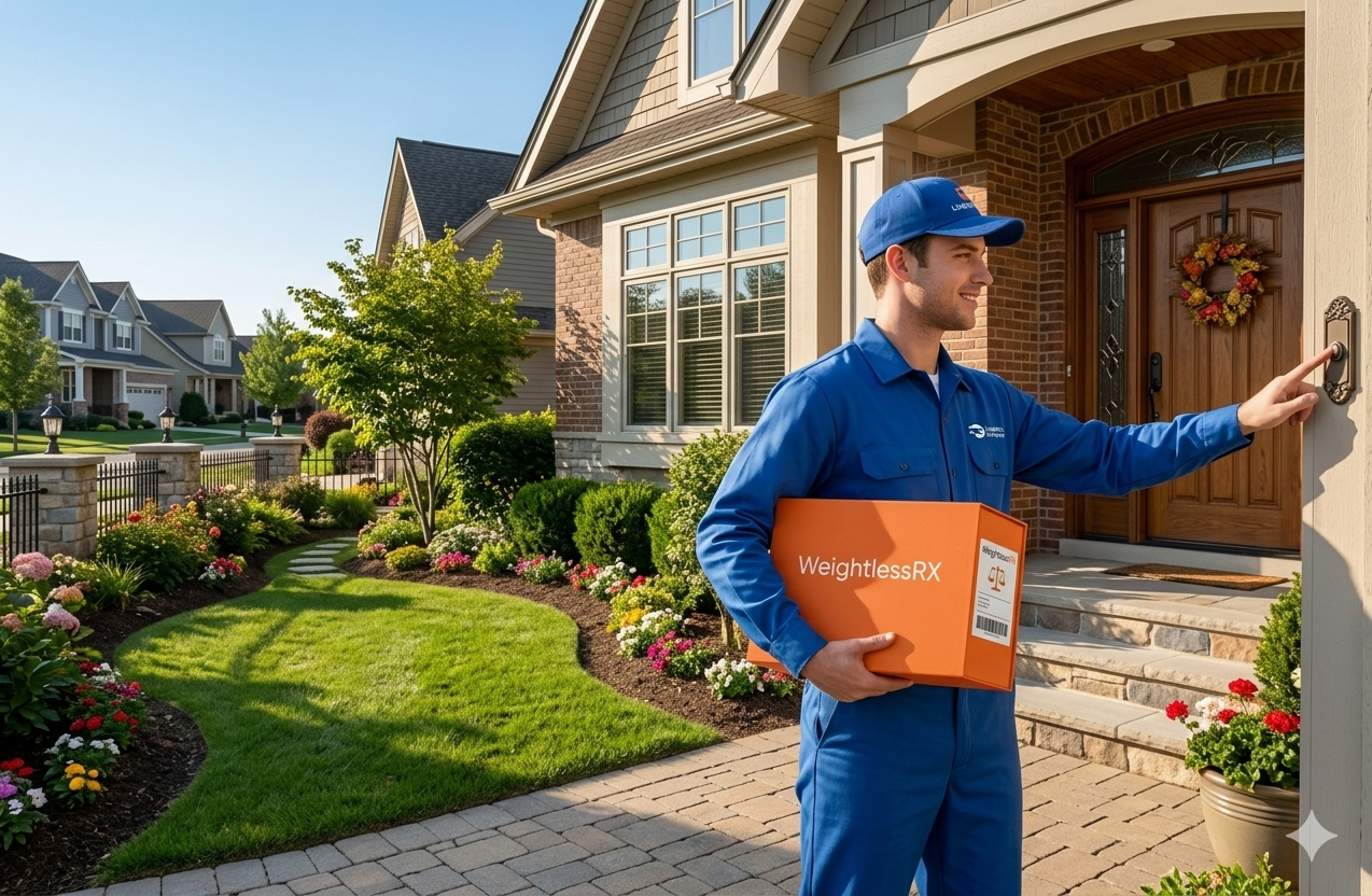 WeightlessRx delivery arriving at a front door